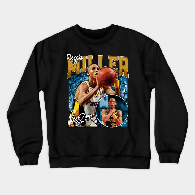 Reggie Miller Choke Sign Basketball Legend Signature Vintage Retro 80s 90s Bootleg Rap Style Crewneck Sweatshirt by CarDE